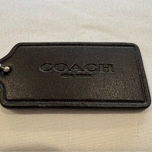Coach Black Embossed Leather Tag Key Fob